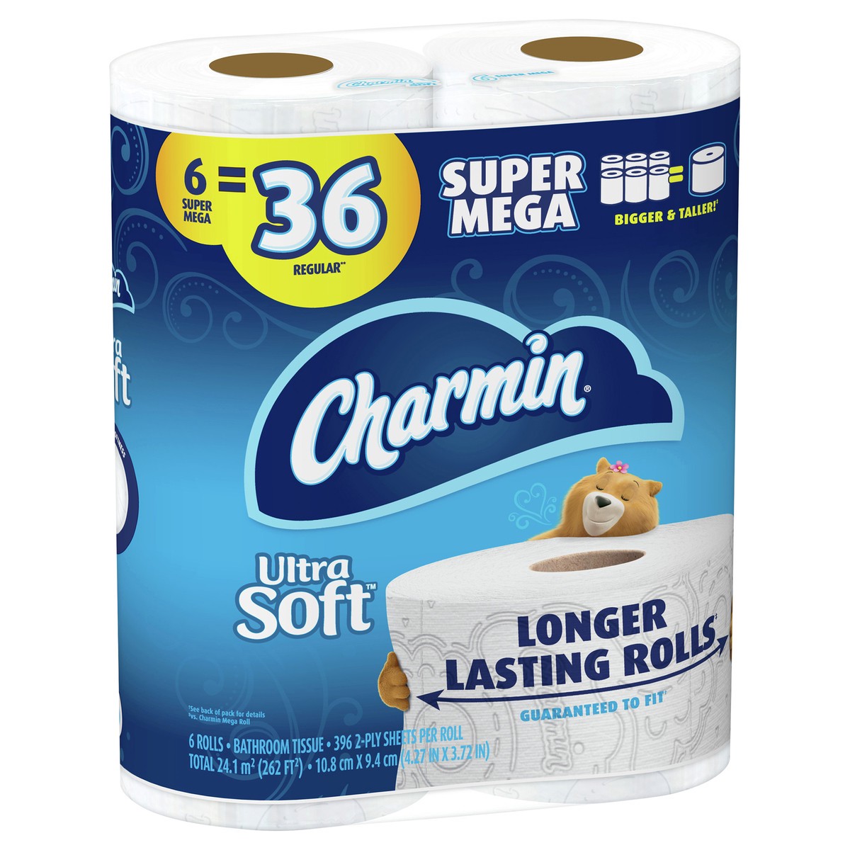 slide 2 of 5, Charmin Ultra Soft Bath Tissue Super Mega 6Ct, 6 ct