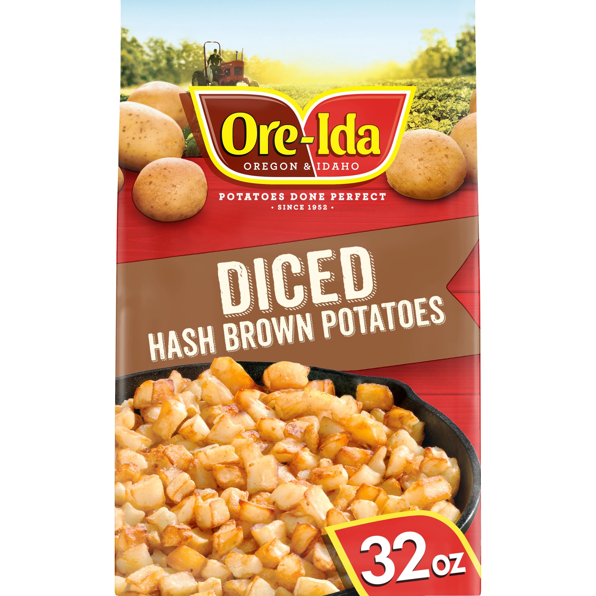 slide 1 of 5, Ore-Ida Diced Hash Brown Frozen Potatoes, 32 oz Bag, 32 oz