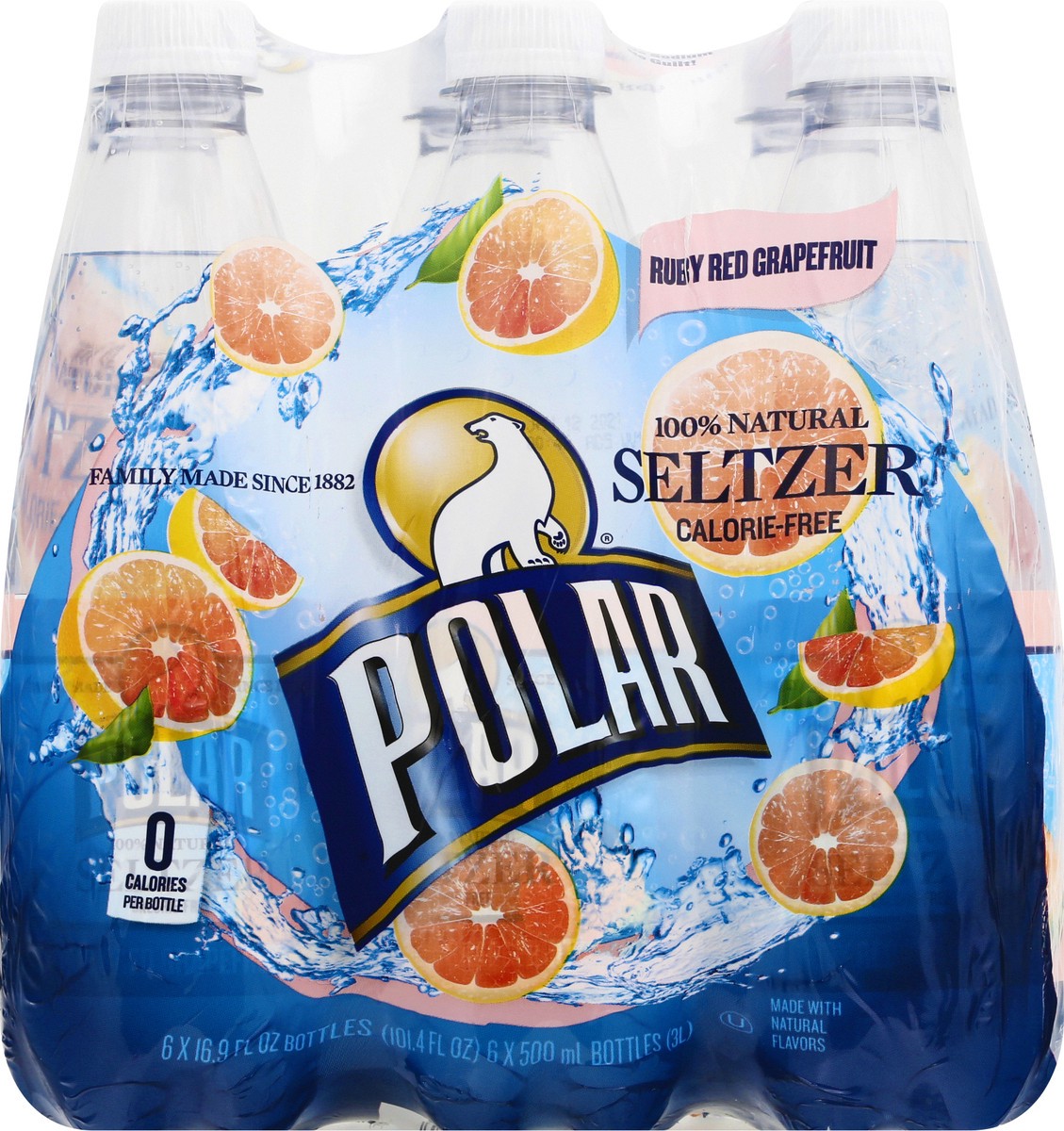 slide 8 of 10, Polar 100% Natural Seltzer Calorie-Free Ruby Red Grapefruit - 101.4 fl oz, 101.4 fl oz