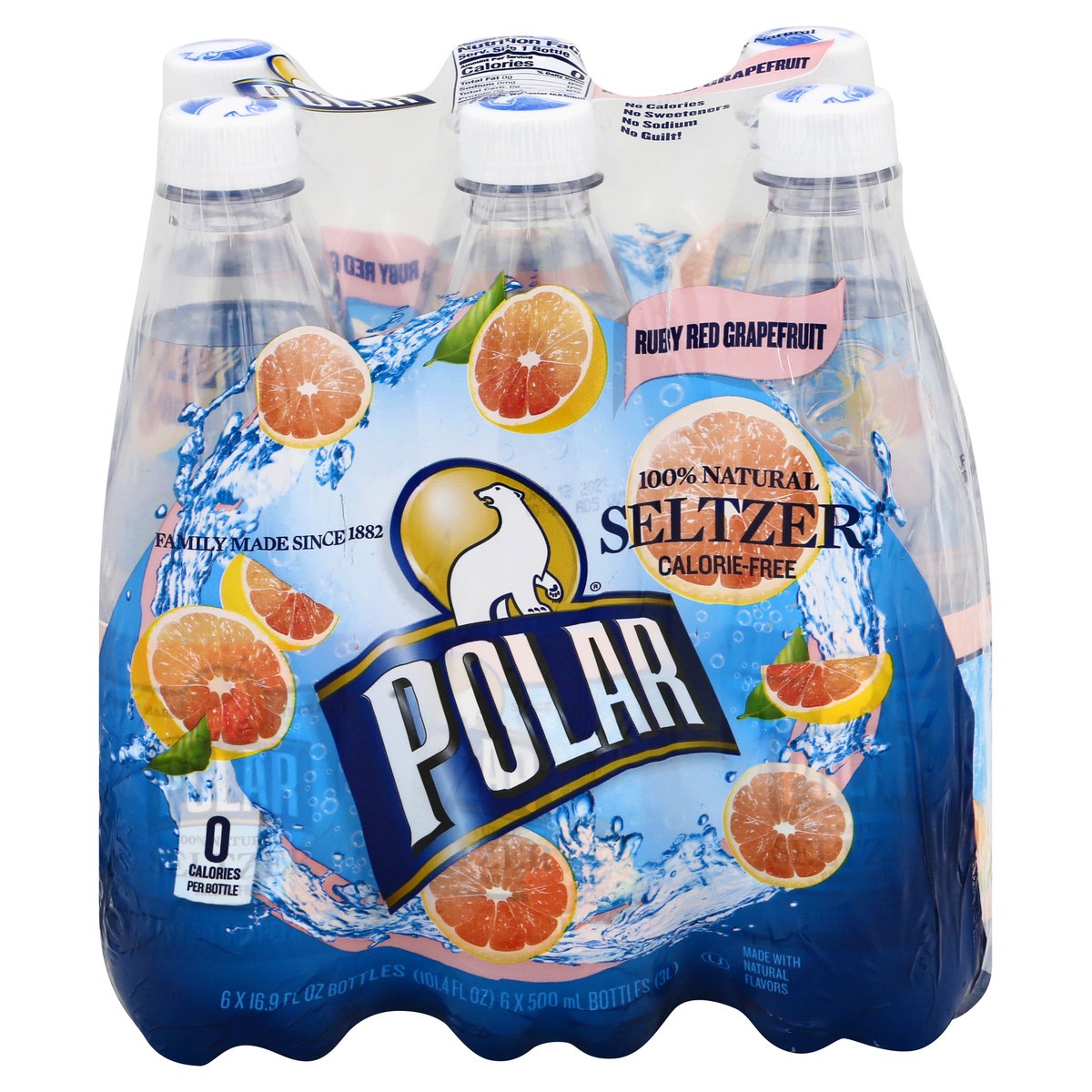 slide 1 of 10, Polar 100% Natural Seltzer Calorie-Free Ruby Red Grapefruit - 101.4 fl oz, 101.4 fl oz