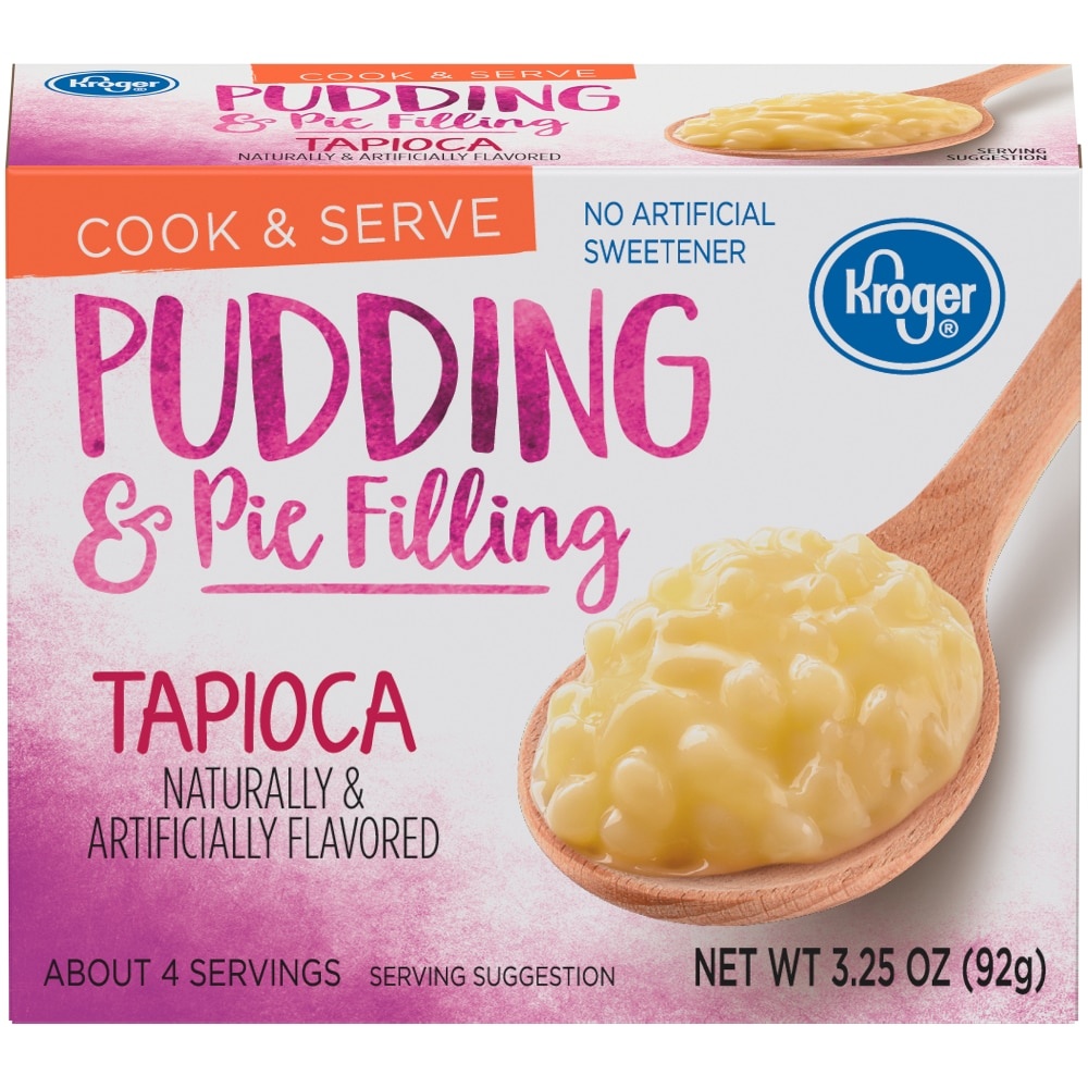 slide 1 of 1, Kroger Cook & Serve Tapioca Pudding & Pie Filling Mix, 3.25 oz