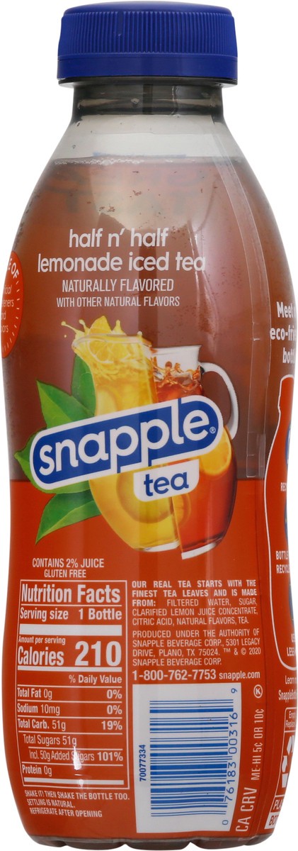 slide 5 of 9, Snapple Lemonade Iced Tea Half n' Half 16 fl oz Bottle, 16 fl oz