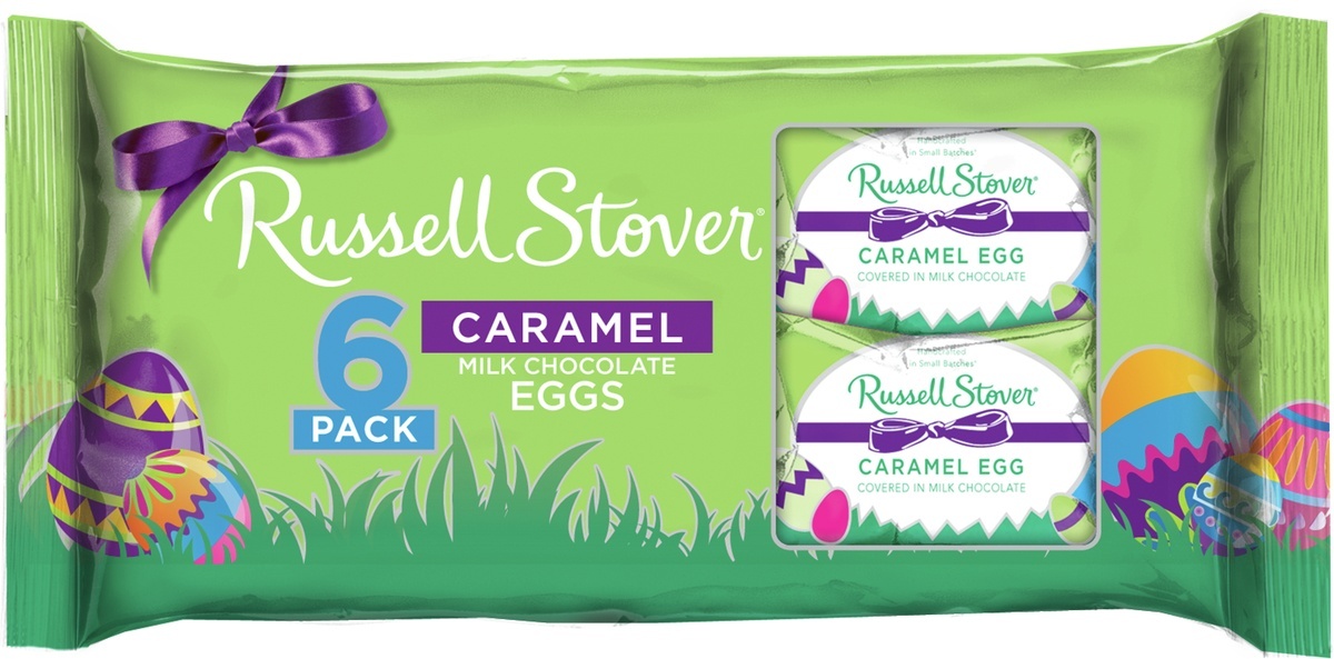 slide 1 of 1, Russell Stover Caramel Milk Chocolate Eggs, 6 oz