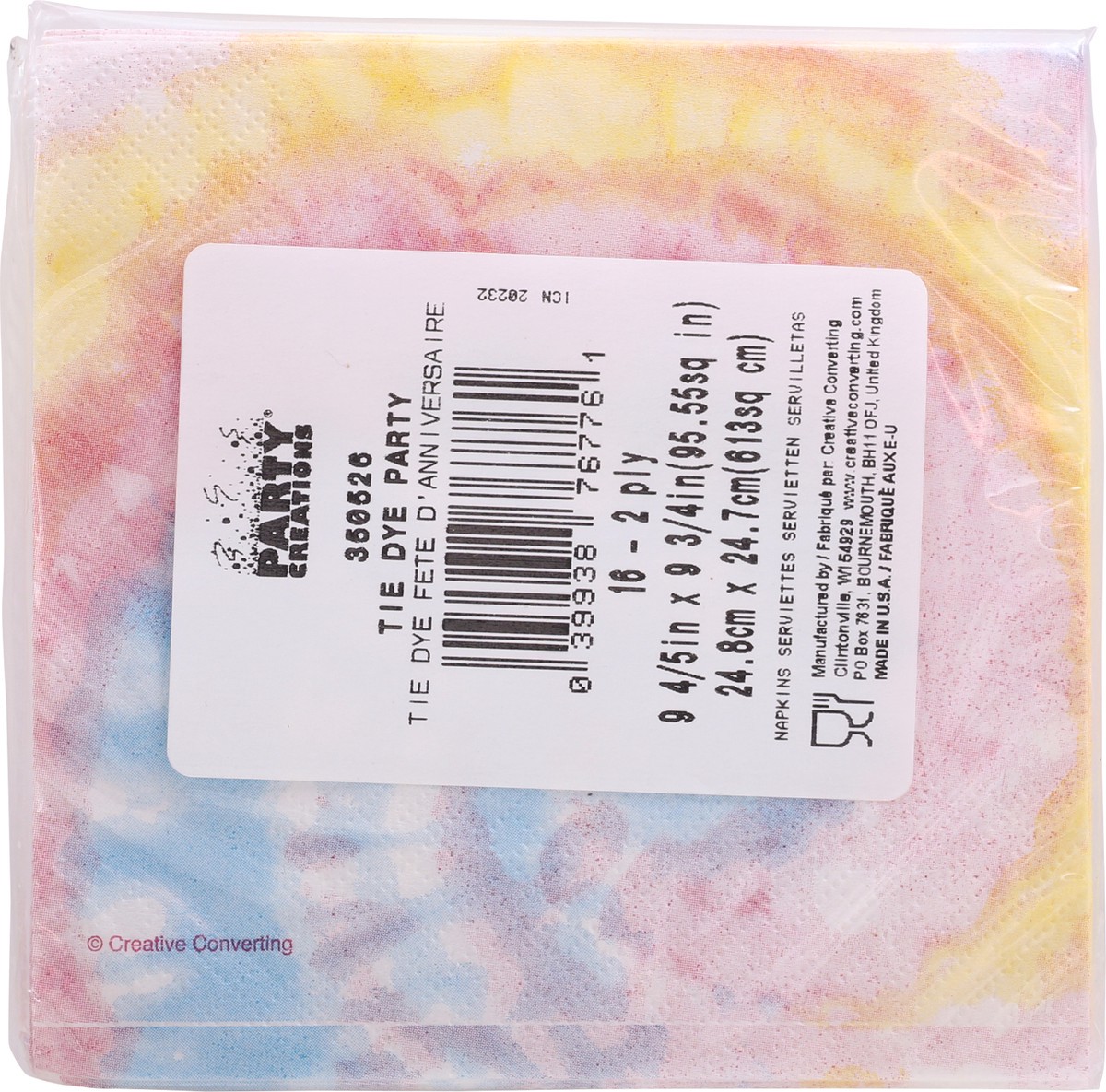 slide 5 of 9, Party Creations 2-Ply Tie Dye Party Napkins 16 16 ea Wrapper, 16 ct