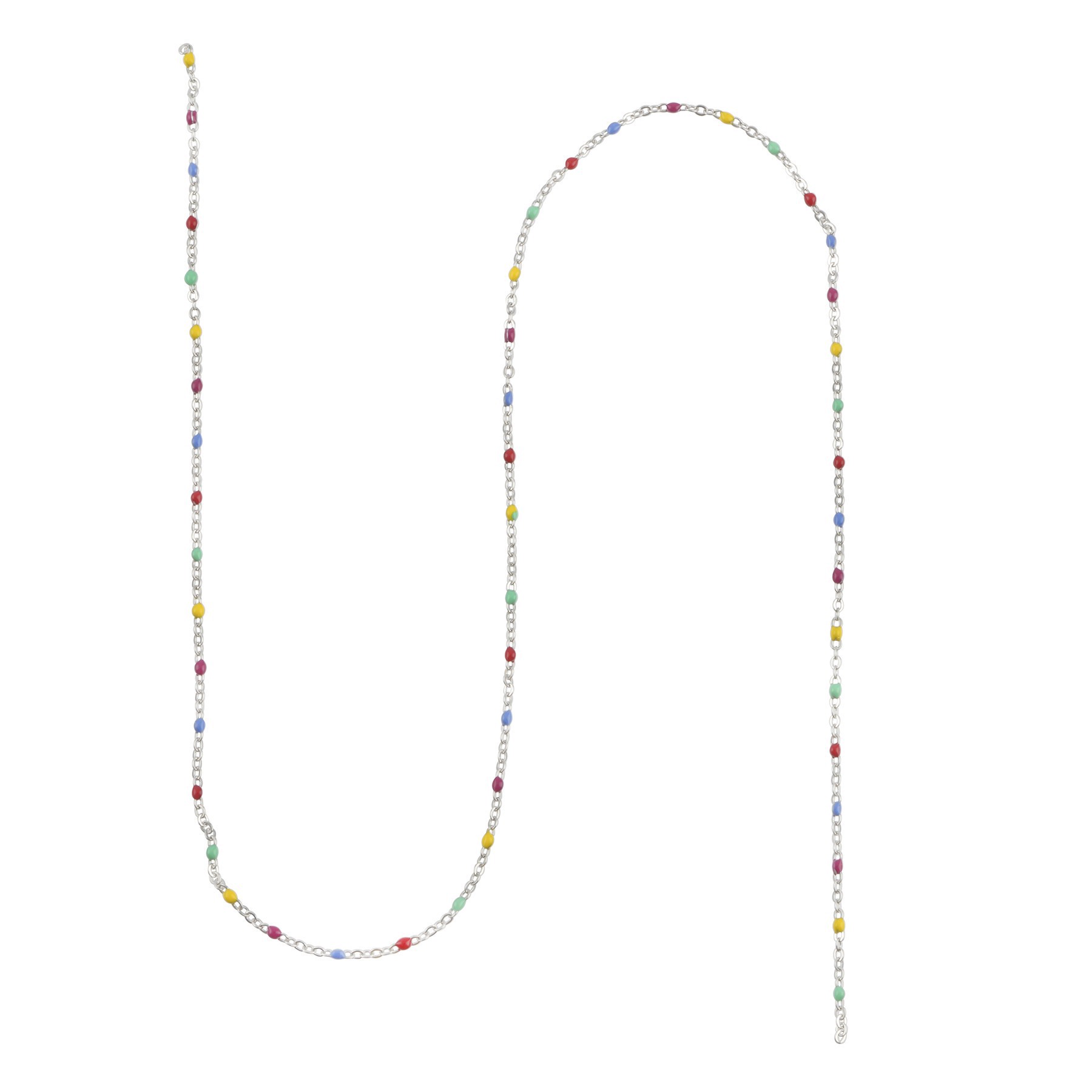 slide 2 of 3, 18" Rhodium Enamel Cable Chain By Bead Landing, 18 in