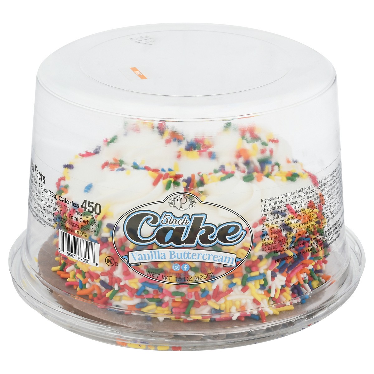 slide 6 of 17, Palermo 5 Inch Vanilla Buttercream Cake 15 oz, 15 oz