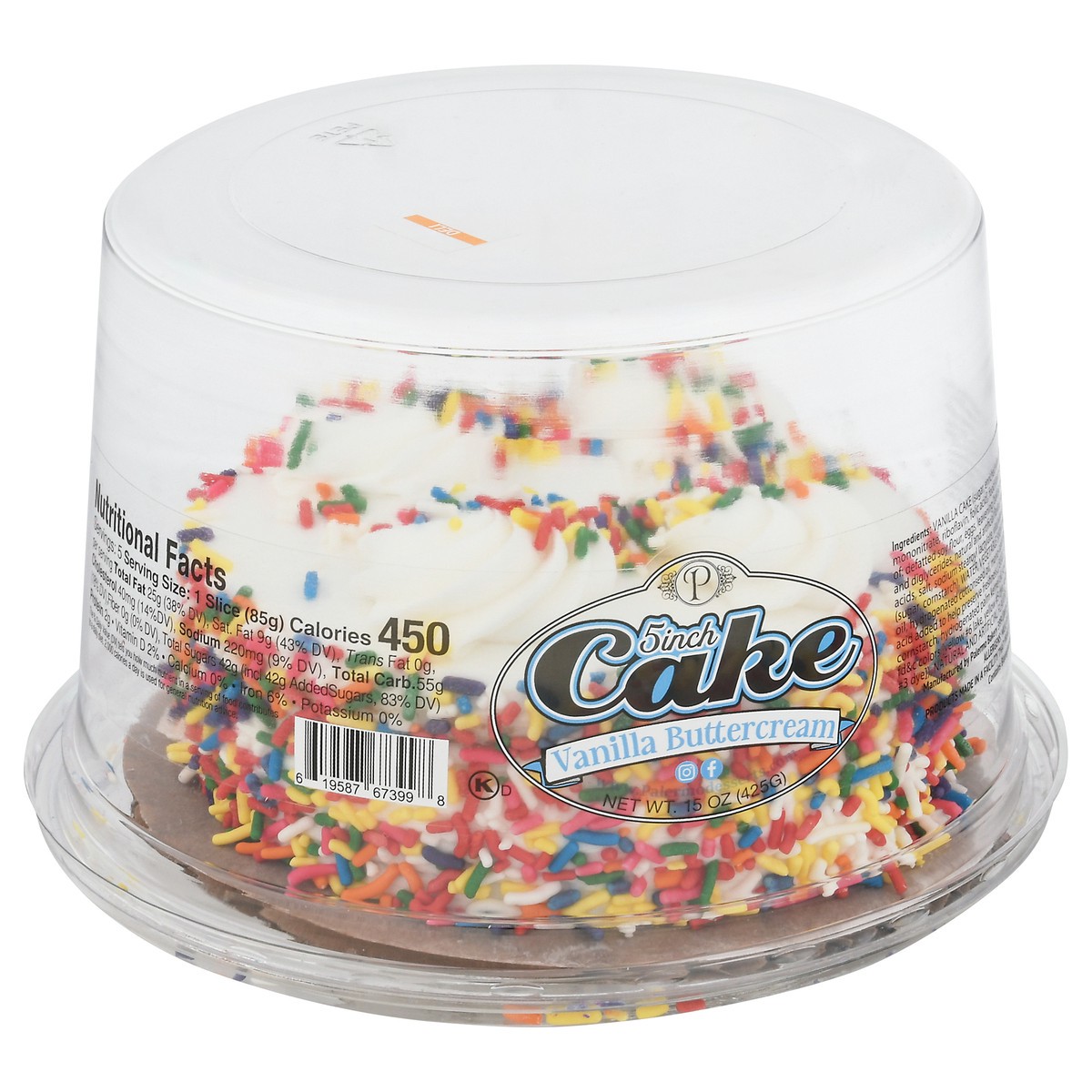 slide 9 of 17, Palermo 5 Inch Vanilla Buttercream Cake 15 oz, 15 oz