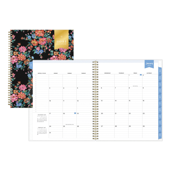 slide 2 of 4, Blue Sky Day Designer Weekly/Monthly Planner, 8-1/2'' X 11'', Vintage Bouquet, January To December 2021, 124785, 1 ct