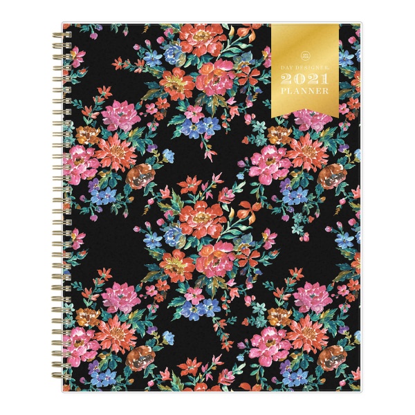 slide 1 of 4, Blue Sky Day Designer Weekly/Monthly Planner, 8-1/2'' X 11'', Vintage Bouquet, January To December 2021, 124785, 1 ct