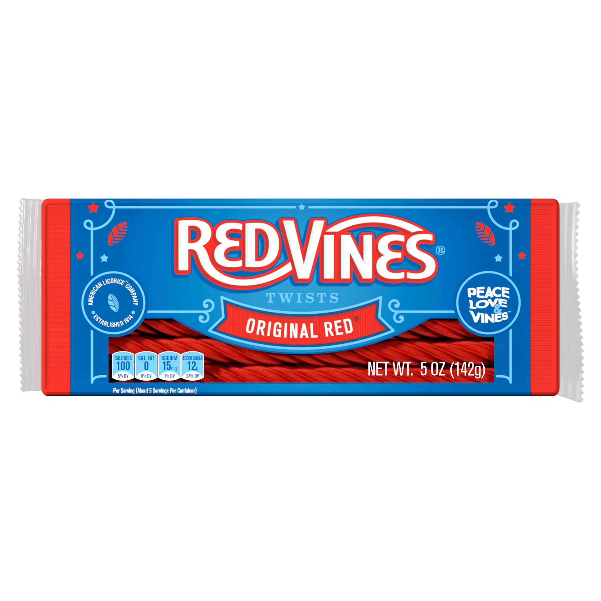 slide 1 of 9, Red Vines Original Red Licorice Twists, 5oz Tray, 1 ct