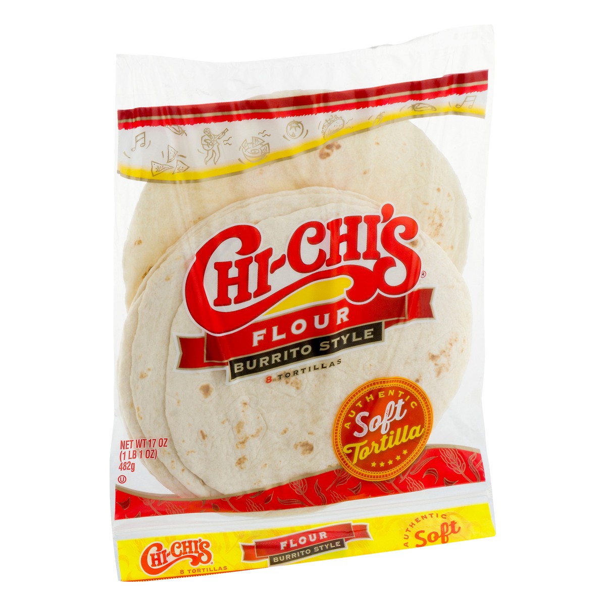 slide 8 of 9, Chi-Chi's Flour Burrito Style Tortillas 17 oz. Bag, 17 oz