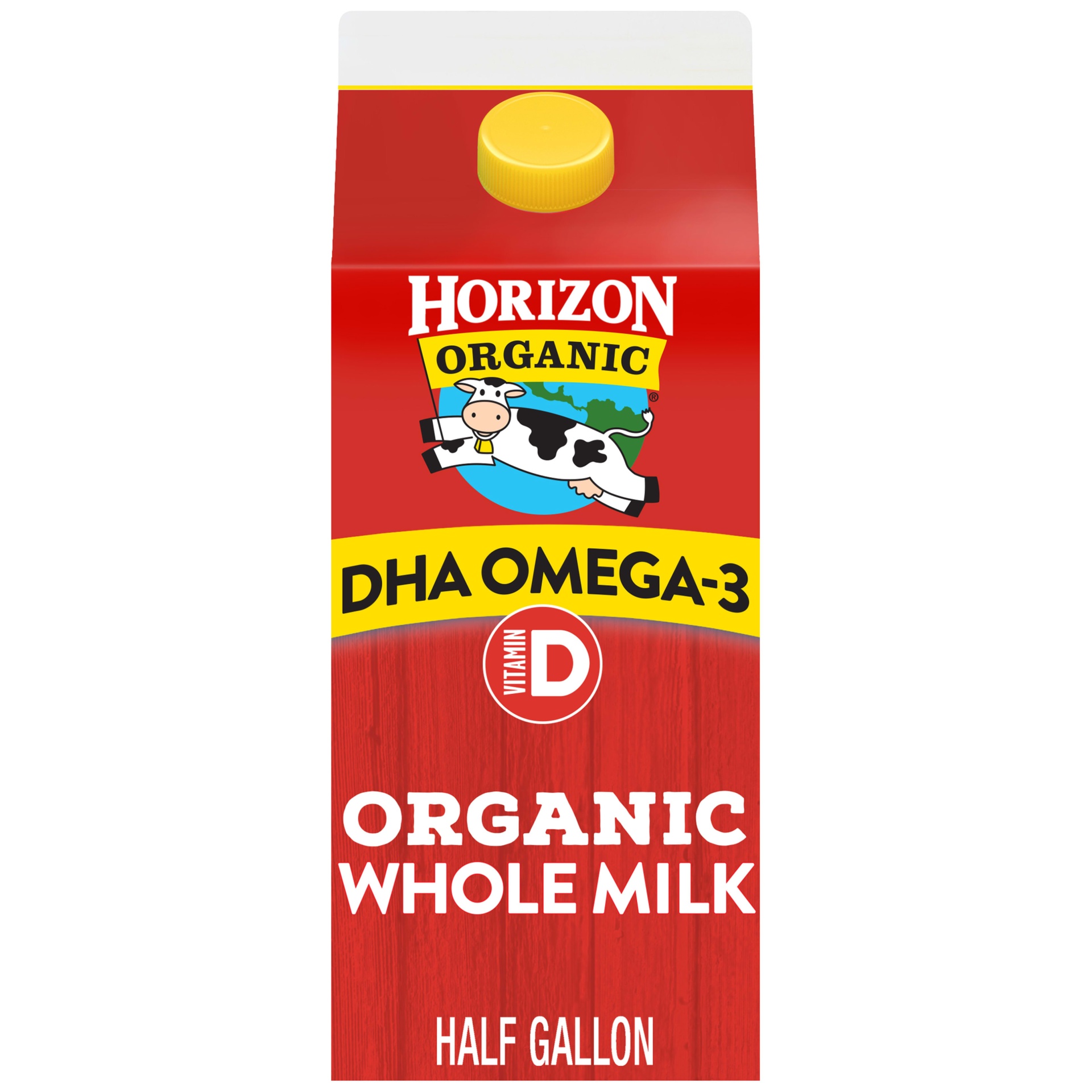 slide 1 of 8, Horizon Organic Whole DHA Omega-3 Milk, Half Gallon, 64 fl oz