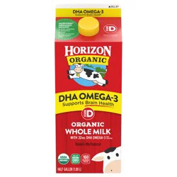 Horizon Organic Whole DHA Omega-3 Milk, Half Gallon