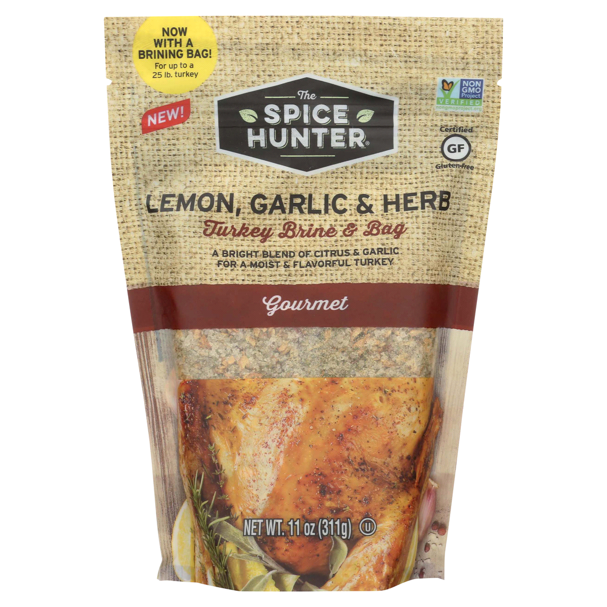 slide 1 of 1, Spice Hunter Lemon, Garlic, and Herb Turkey Brine & Bag, 11 oz