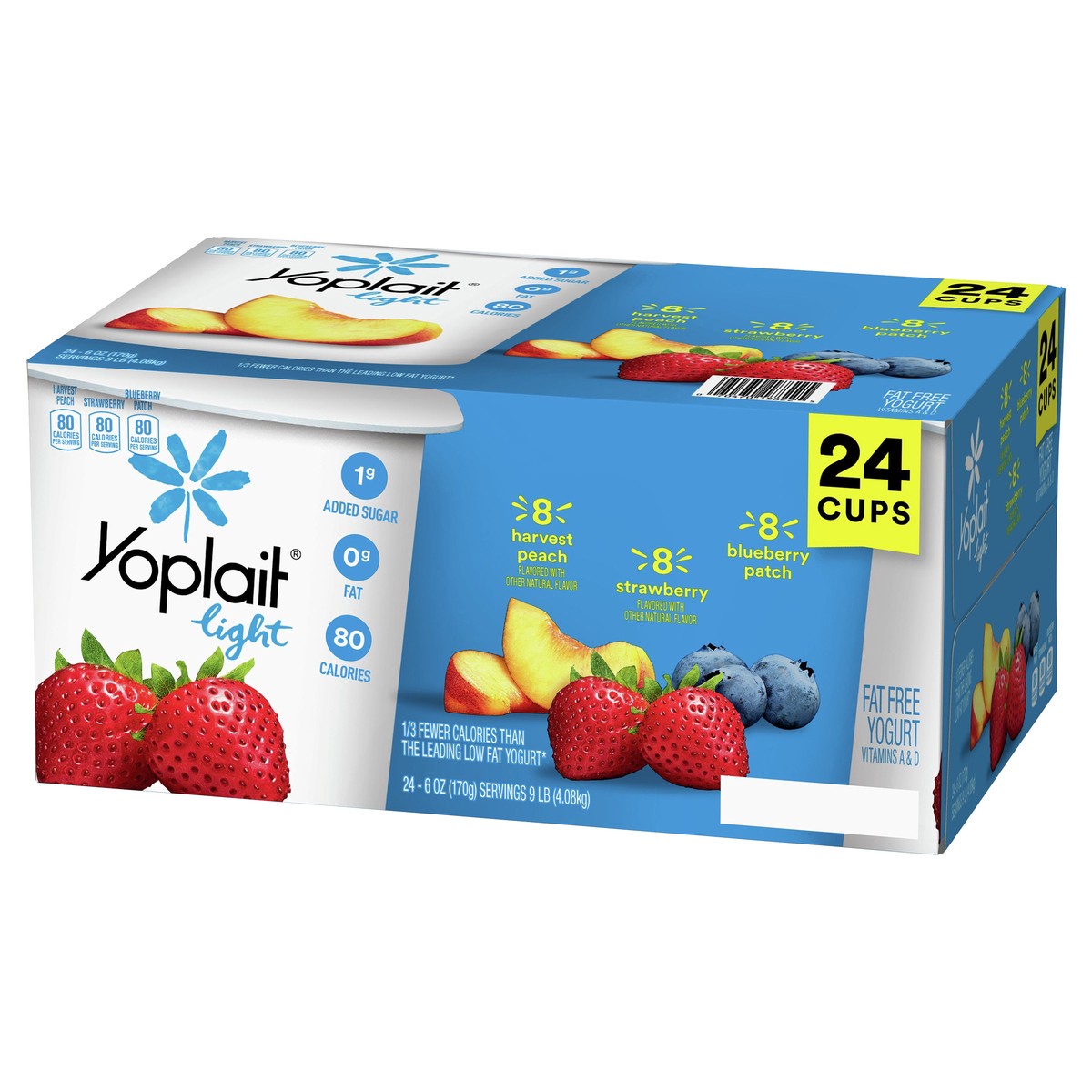 slide 3 of 9, Yoplait Light Fat Free Yogurt Pack, 24 Ct, 6 OZ Yogurt Cups, 24 ct
