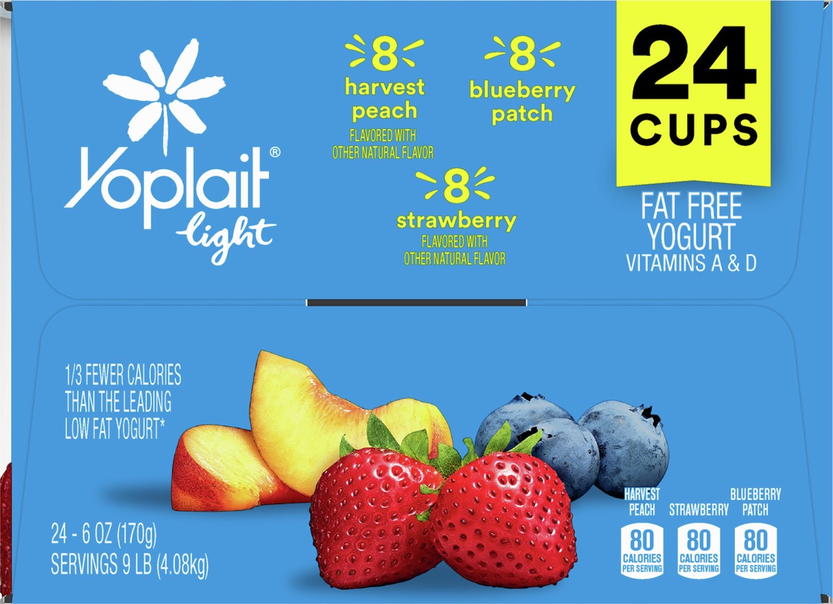 slide 9 of 9, Yoplait Light Fat Free Yogurt Pack, 24 Ct, 6 OZ Yogurt Cups, 24 ct