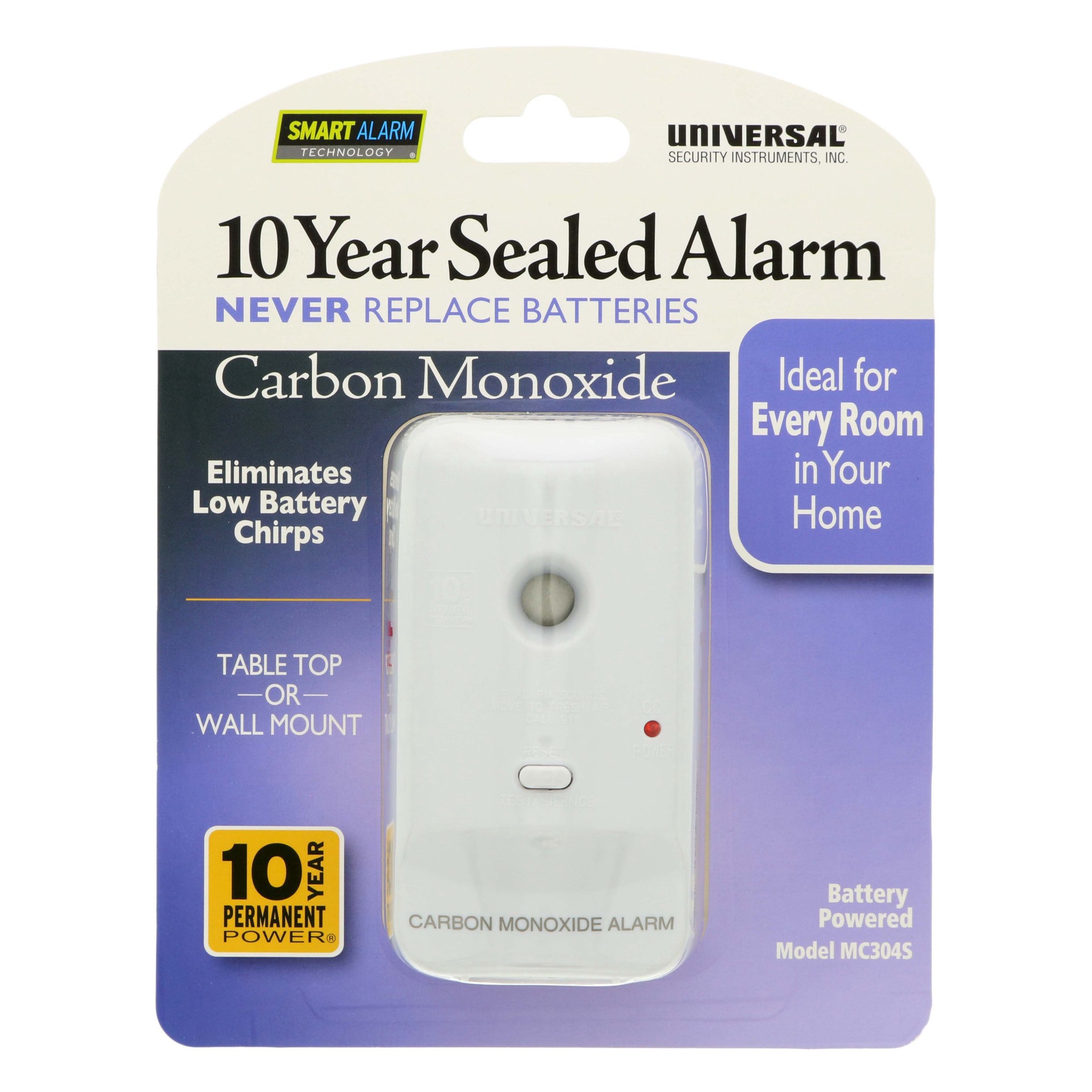 slide 1 of 1, Universal Security Intruments Carbon Monoxide Sealed Alarm, 1 ct