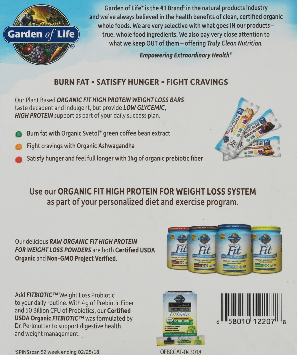 slide 4 of 12, Garden of Life Organic Fit High Protein 12 Pack Chocolate Coconut Almond Weight Loss Bar 12 ea, 12 ct