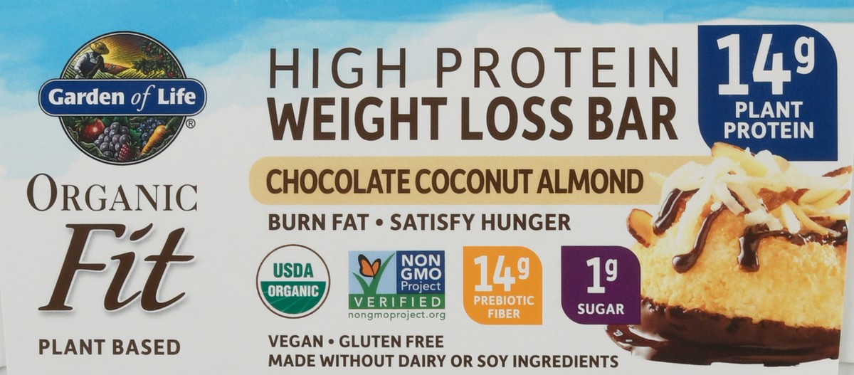 slide 9 of 12, Garden of Life Organic Fit High Protein 12 Pack Chocolate Coconut Almond Weight Loss Bar 12 ea, 12 ct