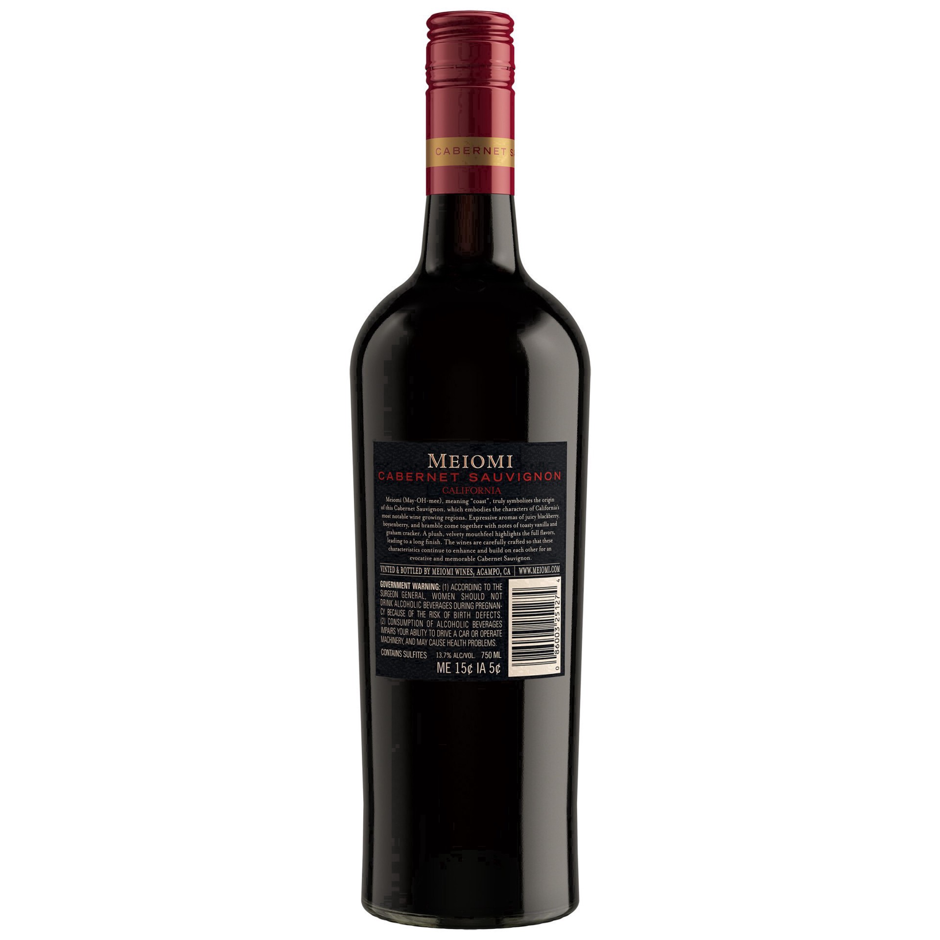 slide 26 of 27, Meiomi California Cabernet Sauvignon Red Wine, 750 mL Bottle, 25.36 fl oz