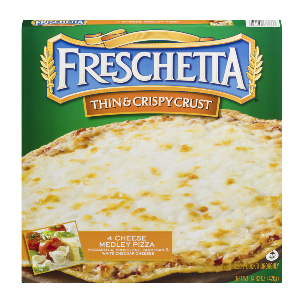 slide 1 of 1, Freschetta Thin & Crispy Crust Four Cheese Medley Pizza, 14.82 oz