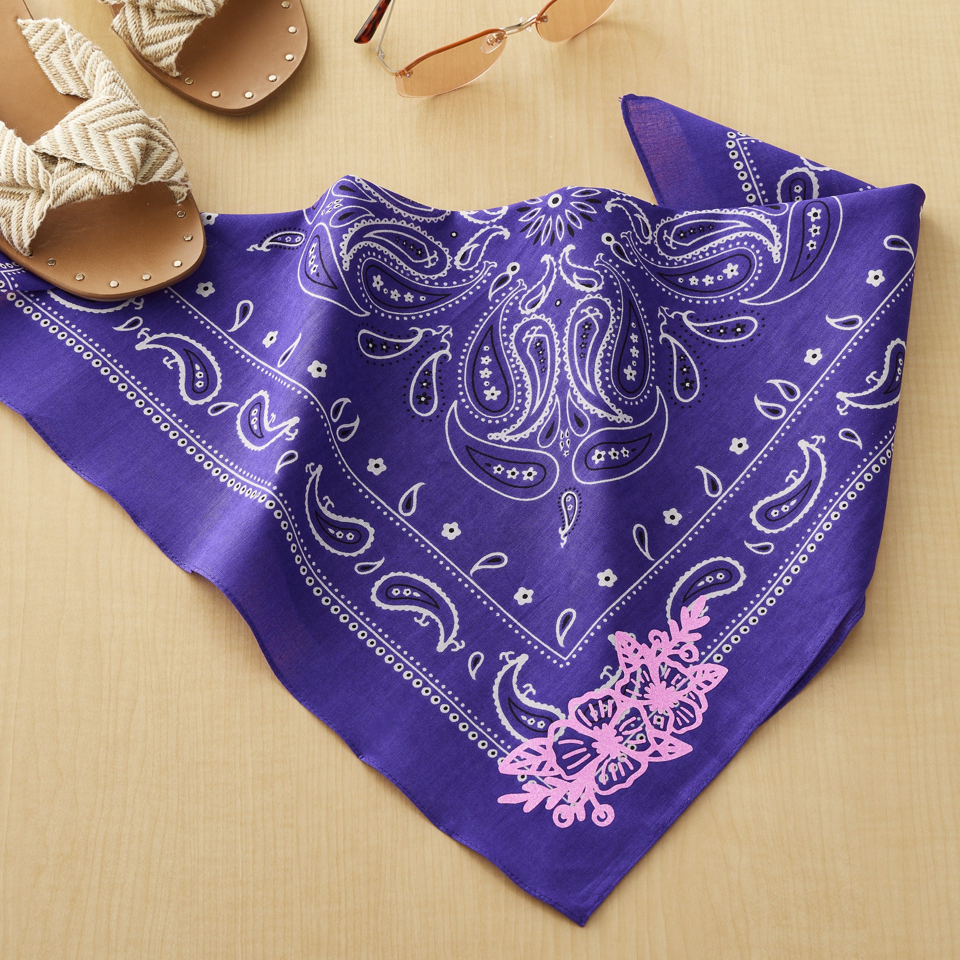 slide 2 of 2, Paisley Bandana By Make Market, 21 in x 21 in