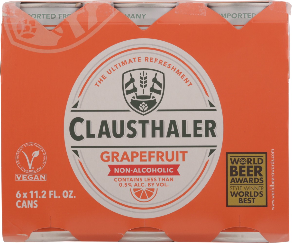 slide 5 of 11, Clausthaler Non-Alcoholic Grapefruit Beer 6 - 11.2 fl oz Cans, 6 ct; 11.2 oz