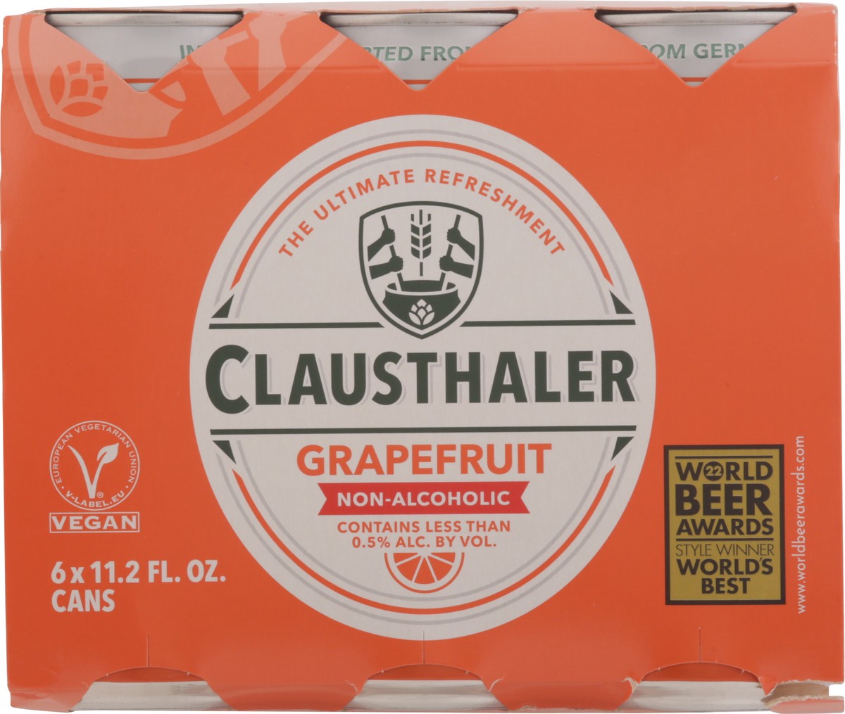 slide 6 of 11, Clausthaler Non-Alcoholic Grapefruit Beer 6 - 11.2 fl oz Cans, 6 ct; 11.2 oz