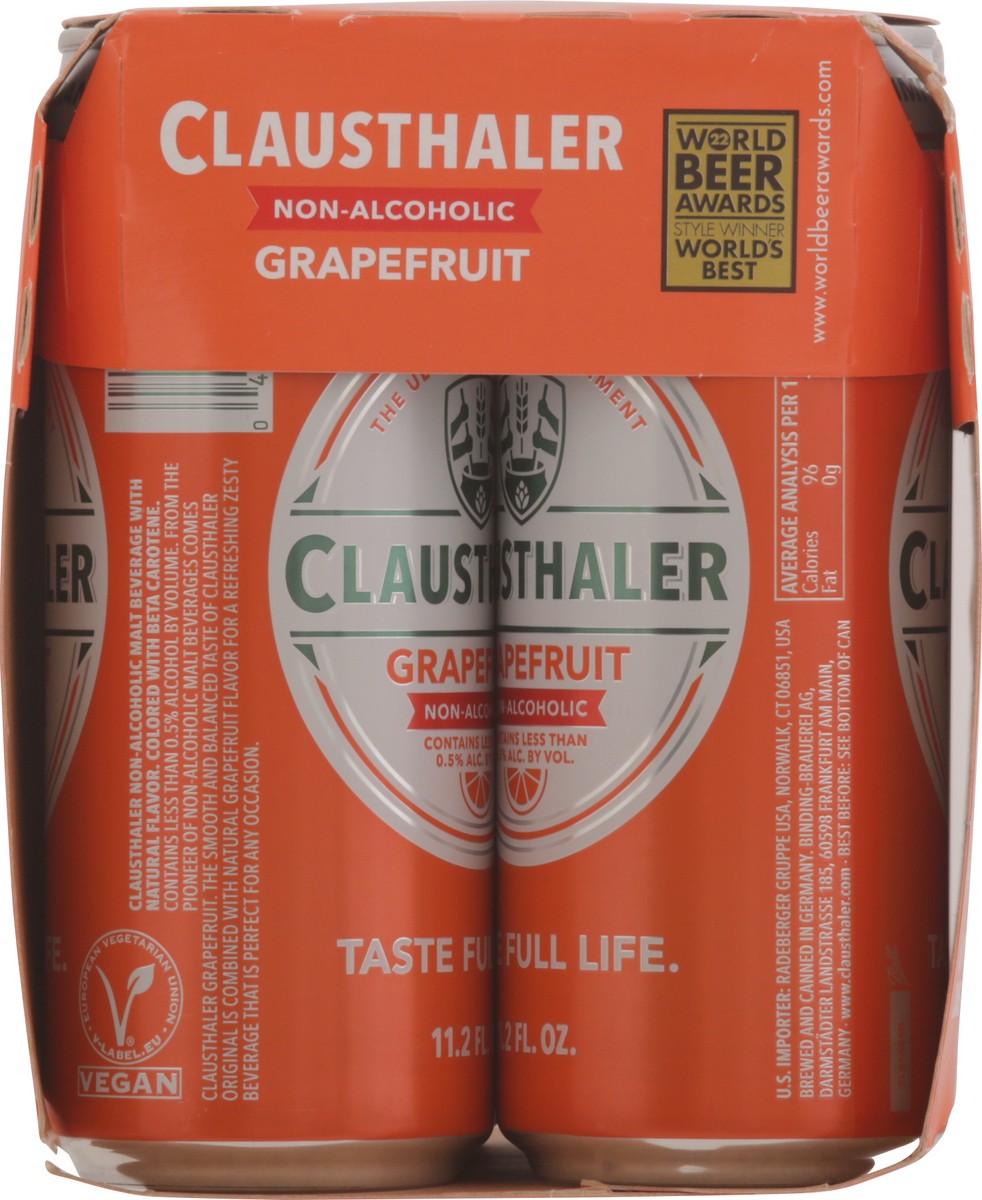 slide 9 of 11, Clausthaler Non-Alcoholic Grapefruit Beer 6 - 11.2 fl oz Cans, 6 ct; 11.2 oz