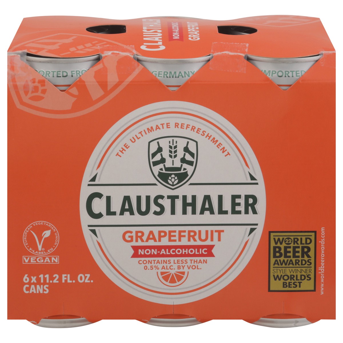 slide 3 of 11, Clausthaler Non-Alcoholic Grapefruit Beer 6 - 11.2 fl oz Cans, 6 ct; 11.2 oz