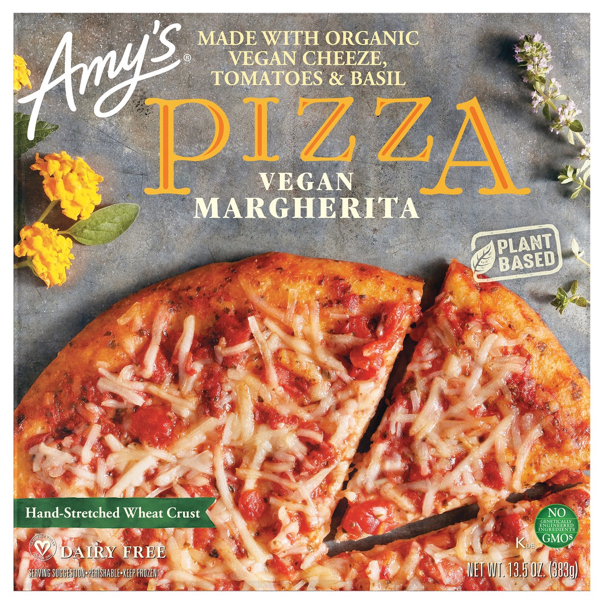 slide 1 of 7, Amy's Vegan Margherita Pizza, 13.5 oz