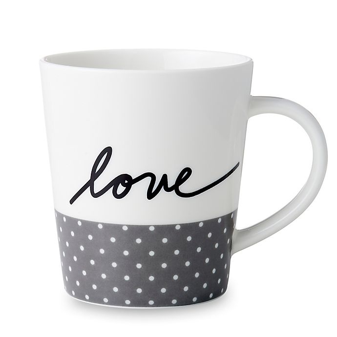 slide 1 of 1, ED Ellen DeGeneres Crafted by Royal Doulton Love'' Grey Dot Mug'', 1 ct