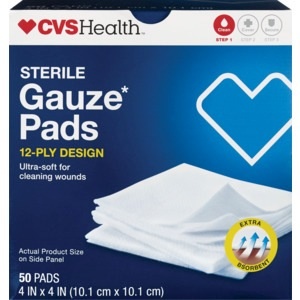 slide 1 of 1, CVS Health Sterile Gauze Pads, 4'' X 4'', 50 ct