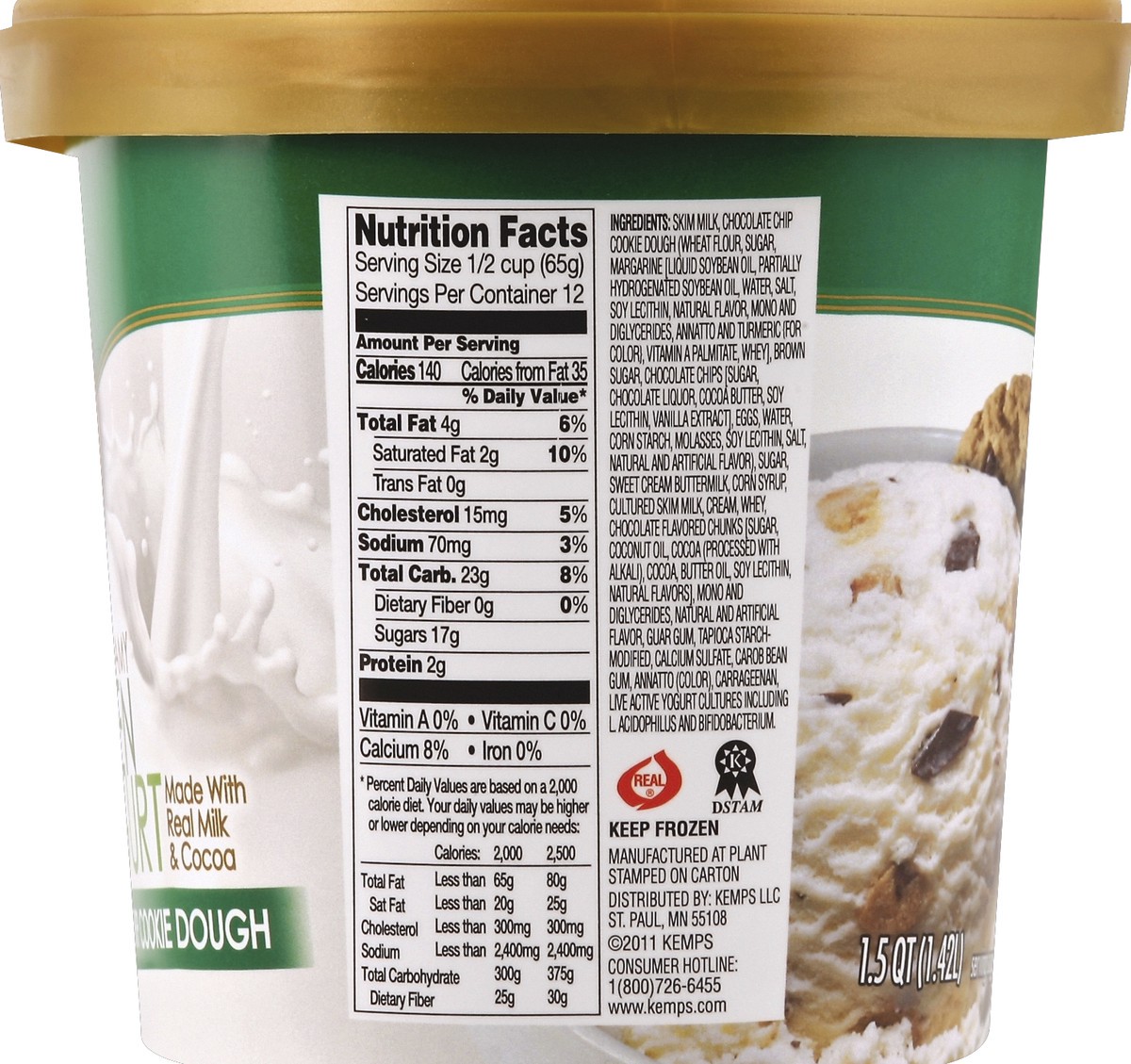 slide 3 of 4, Kemps Frozen Yogurt 1.5 qt, 1.5 qt