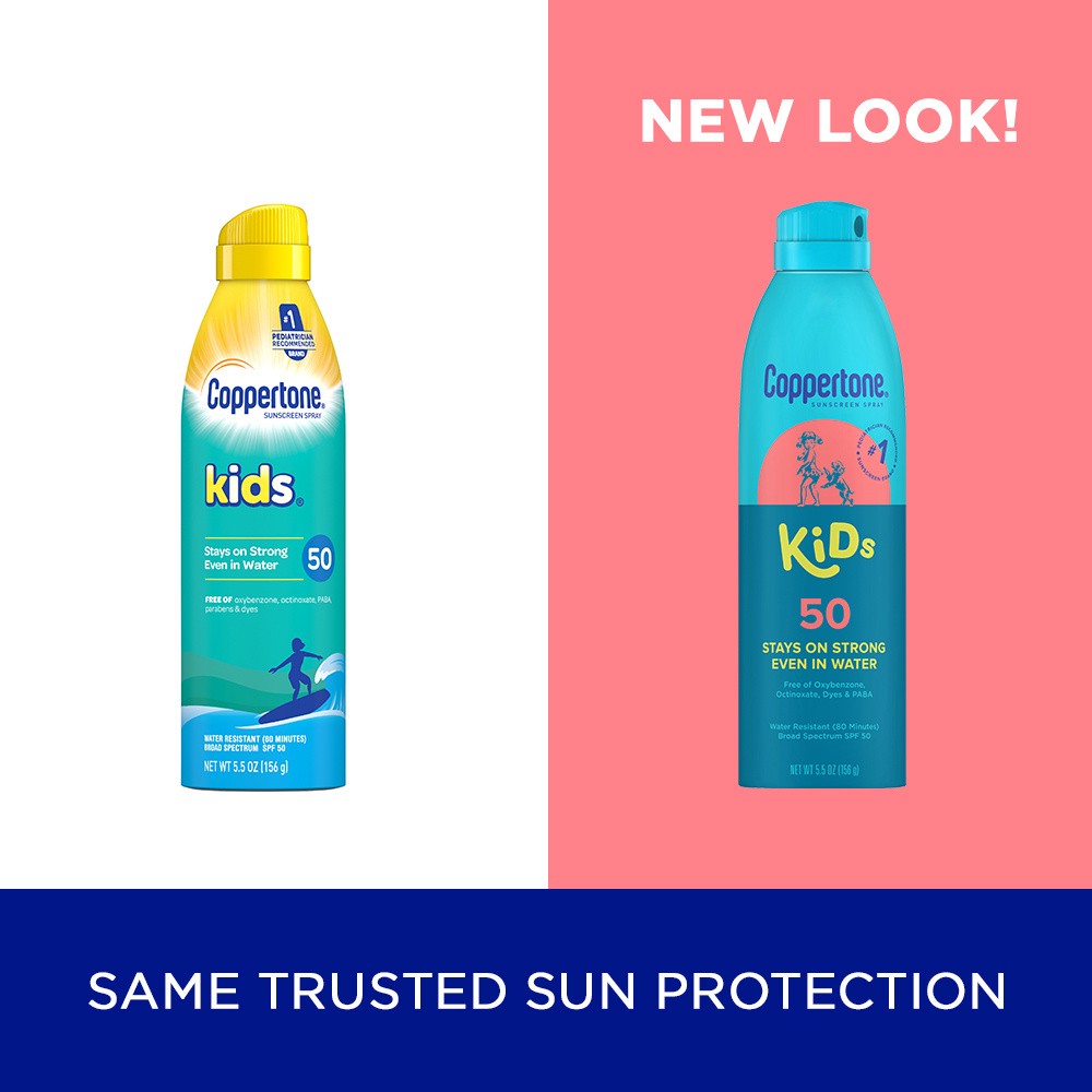 slide 3 of 10, Coppertone Kids Sunscreen Water Resistant Continuous Spray Broad Spectrum Spf 50, 5.5 Oz, 5.5 oz