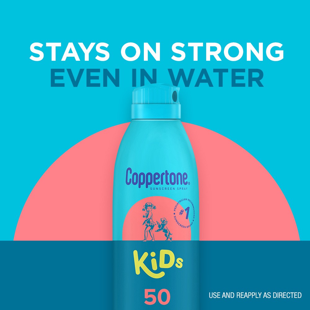 slide 2 of 10, Coppertone Kids Sunscreen Water Resistant Continuous Spray Broad Spectrum Spf 50, 5.5 Oz, 5.5 oz