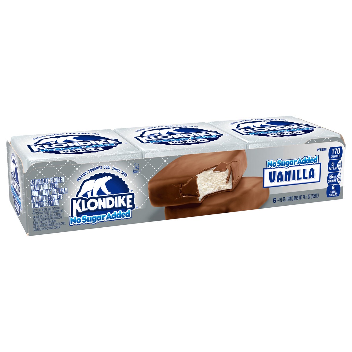 slide 5 of 9, Klondike Frozen Dairy Dessert Bars Original No Sugar Added, 4 fl oz, 6 Count , 6 ct