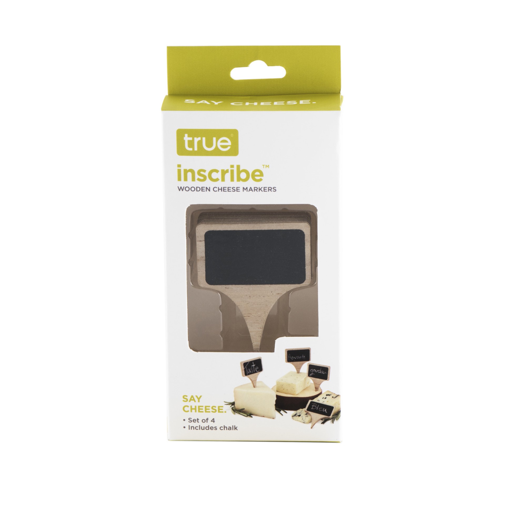 slide 2 of 4, true Wooden Cheese Markers by True, 4 ct