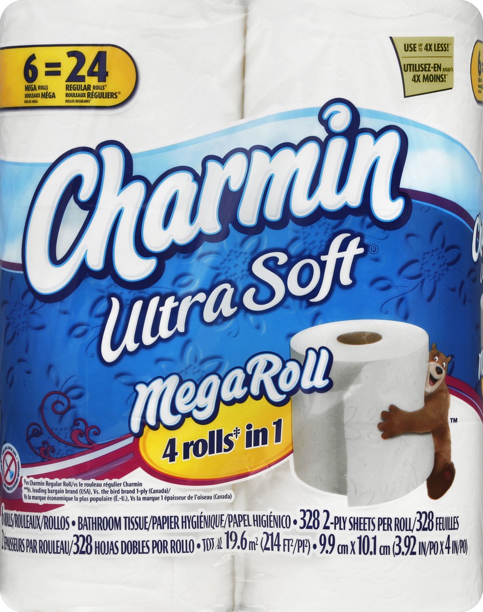 slide 1 of 7, Charmin Bathroom Tissue 6 ea, 6 ct