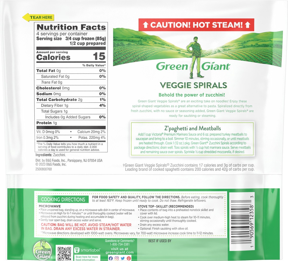 slide 11 of 13, Green Giant Veggie Spirals Zucchini, Frozen Vegetables, 12 OZ, 12 oz