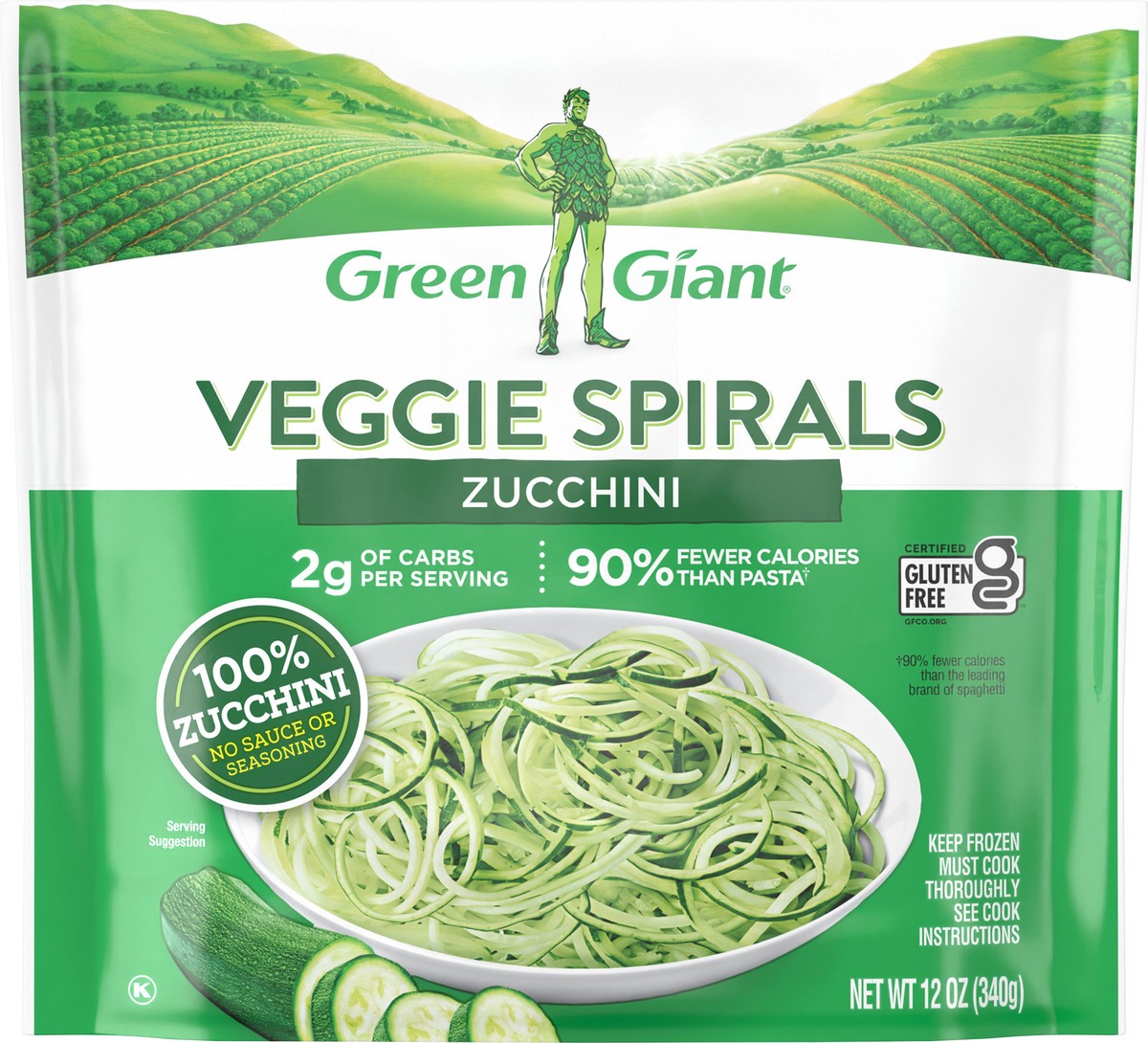 slide 8 of 13, Green Giant Veggie Spirals Zucchini, Frozen Vegetables, 12 OZ, 12 oz