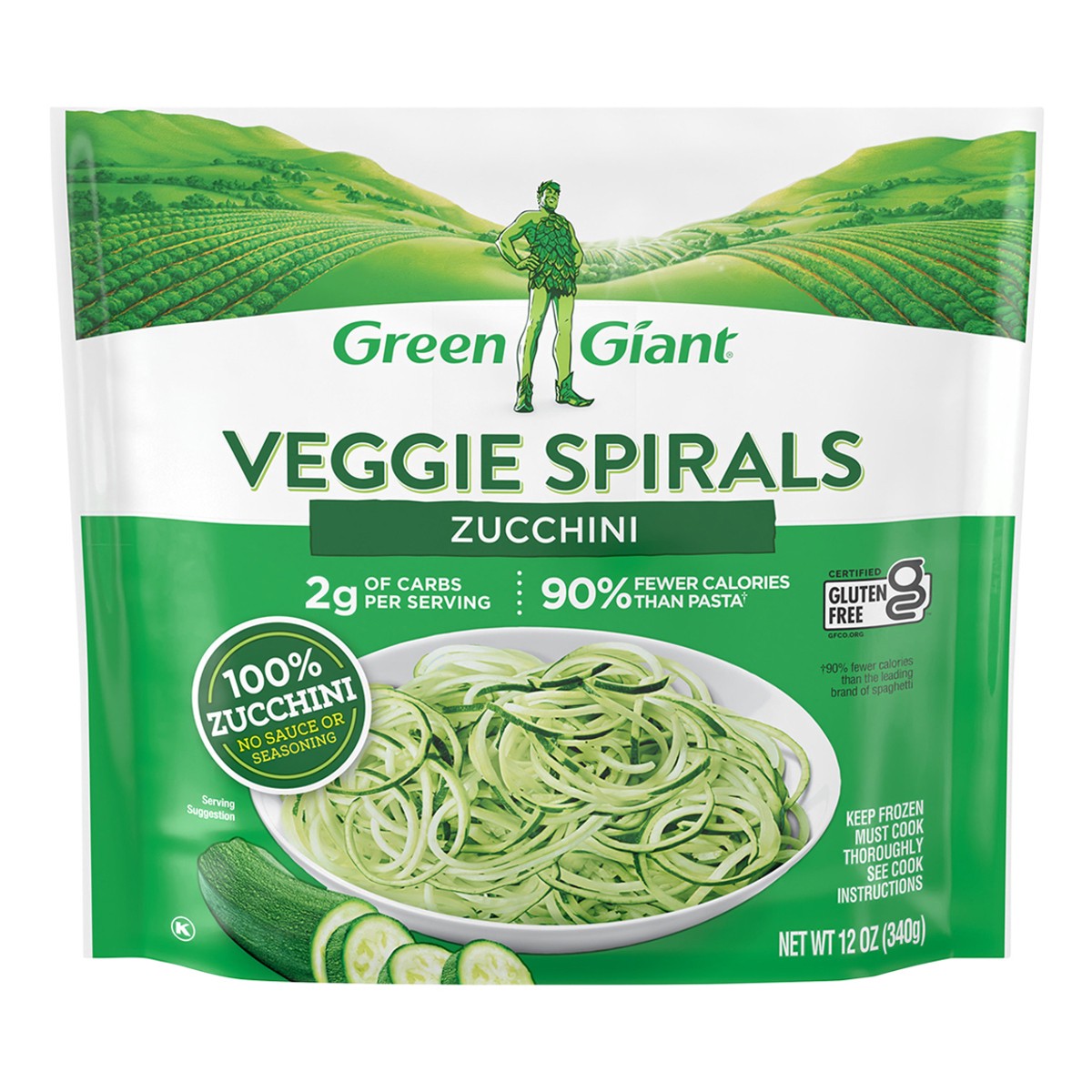 slide 1 of 13, Green Giant Veggie Spirals Zucchini, Frozen Vegetables, 12 OZ, 12 oz