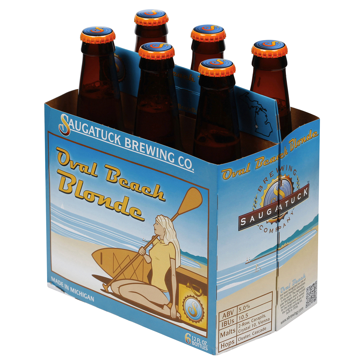 slide 2 of 6, Saugatuck Oval Beach Blonde, 6 ct; 12 fl oz