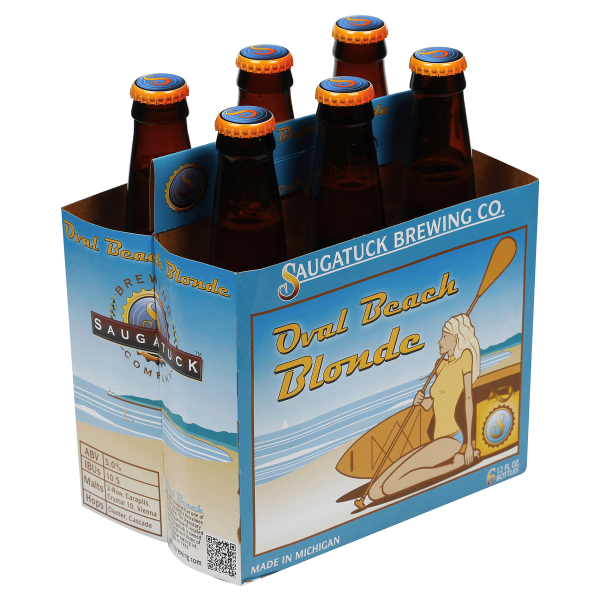 slide 6 of 6, Saugatuck Oval Beach Blonde, 6 ct; 12 fl oz