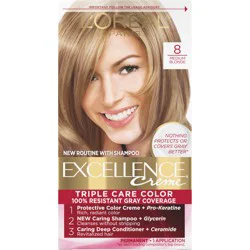 L'Oréal Excellence Triple Protection Permanent Hair Color - 6.3 fl oz - 8 M Blonde - 1 kit