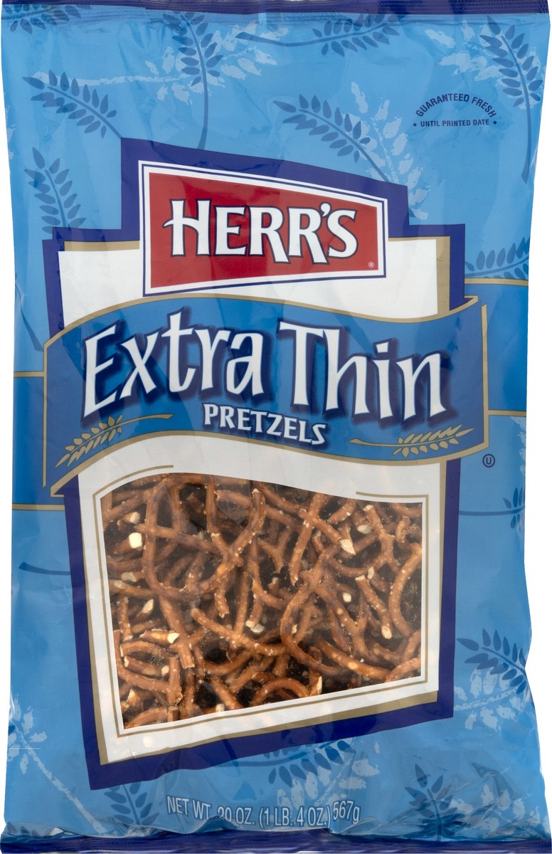 slide 2 of 11, Herr's Extra Thin Pretzels 20.0 oz, 20 oz