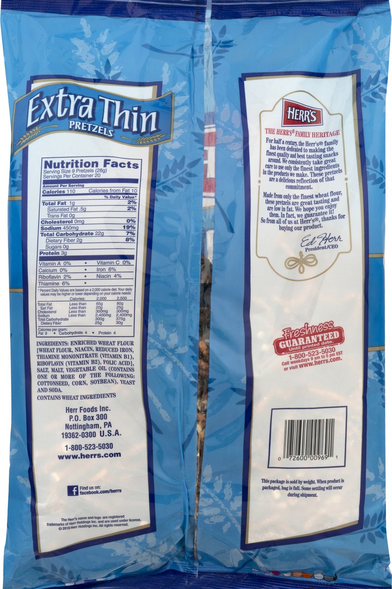 slide 6 of 11, Herr's Extra Thin Pretzels 20.0 oz, 20 oz