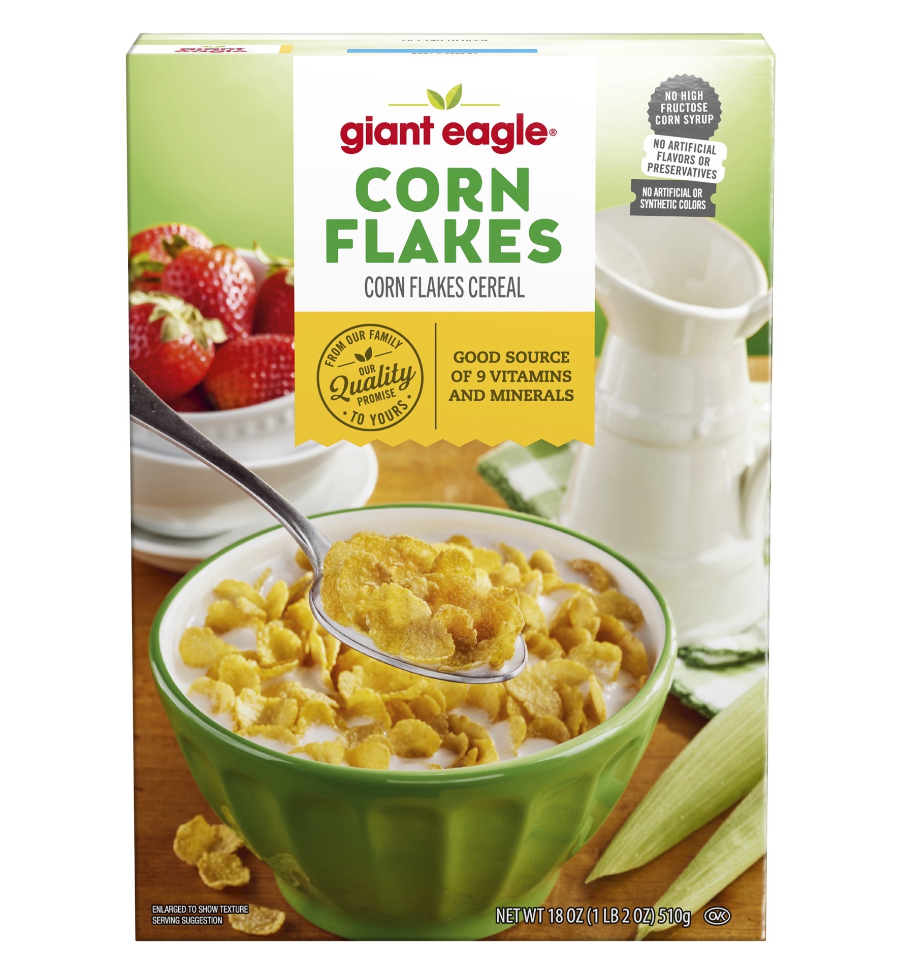 slide 1 of 1, Ge Corn Flakes, 18 oz