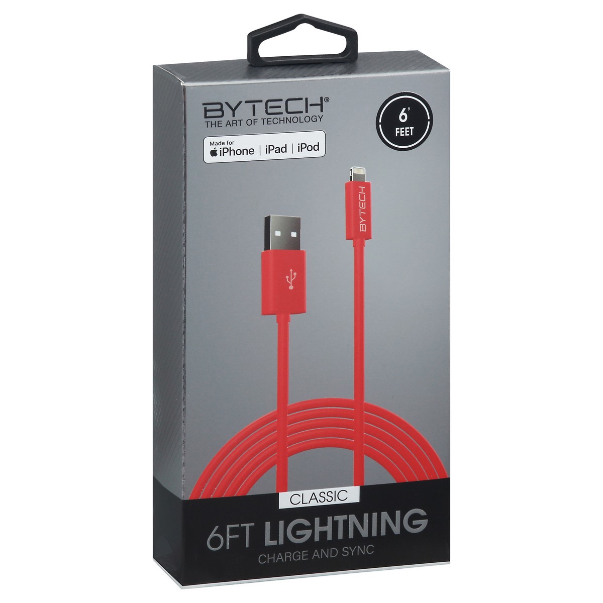 slide 8 of 11, Bytech 6 Feet Classic Lightning Charge and Sync Cable 1 ea, 1 ct