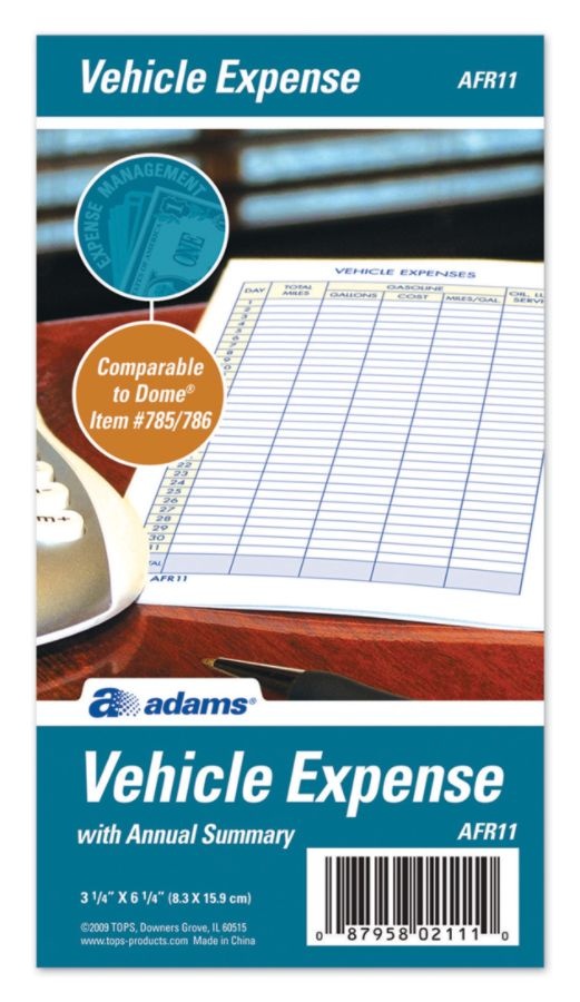 slide 2 of 2, Adams Vehicle Expense Book, 1 ct